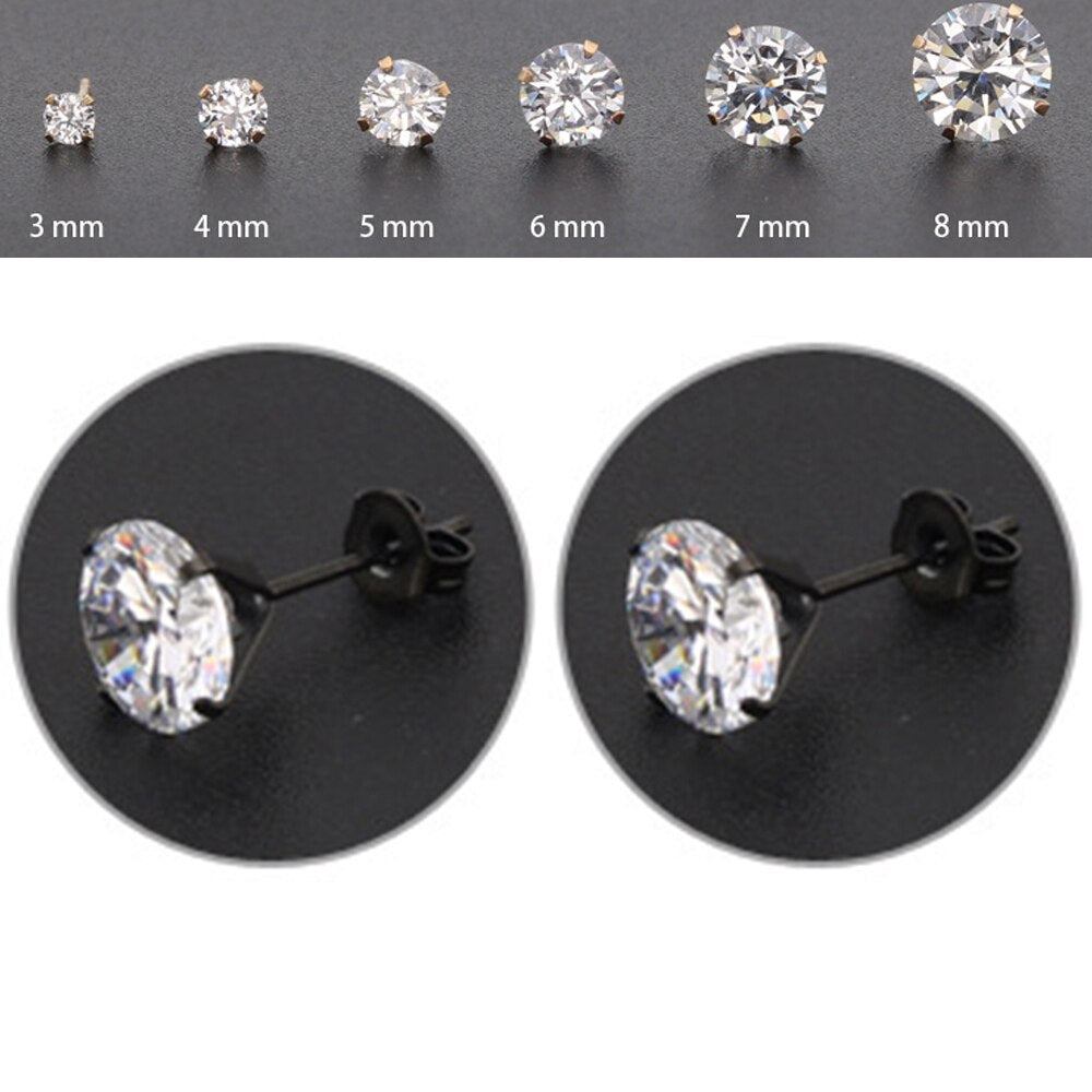 1 Pair Medical Stainless steel Ear Studs Earrings For Women 4 Prong Tragus Cartilage Piercing Jewelry