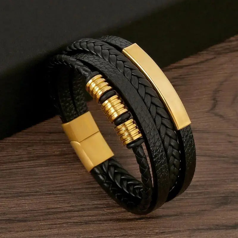 Men’s Classic Handwoven Leather Bracelet - Jeglowstore