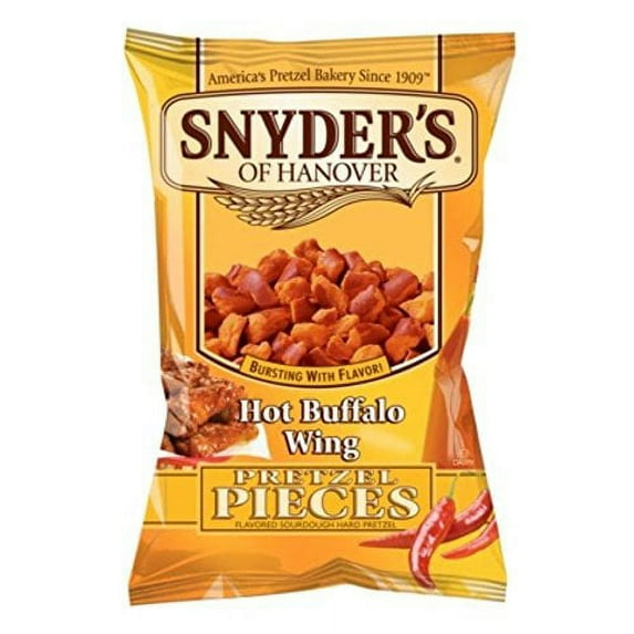 Snyder's Hot Buffalo Wing Pretzels - 2.25 Ounce Bags, 10 Bag Set, Spicy Snack