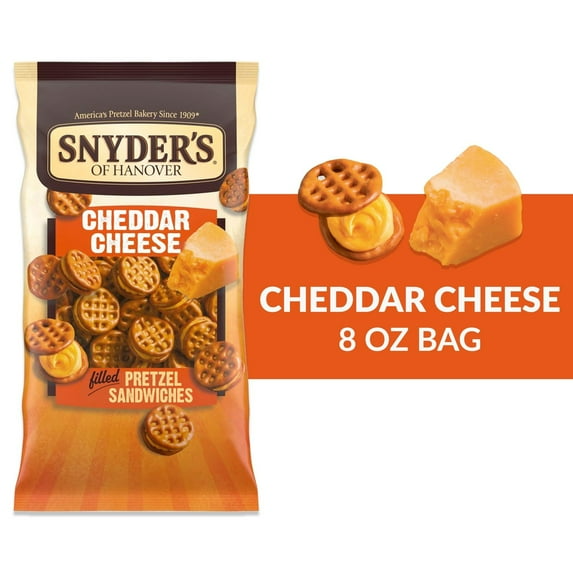 Snyder's of Hanover Pretzel Sandwiches, Cheddar Cheese, 8 oz (Pack of 3)
