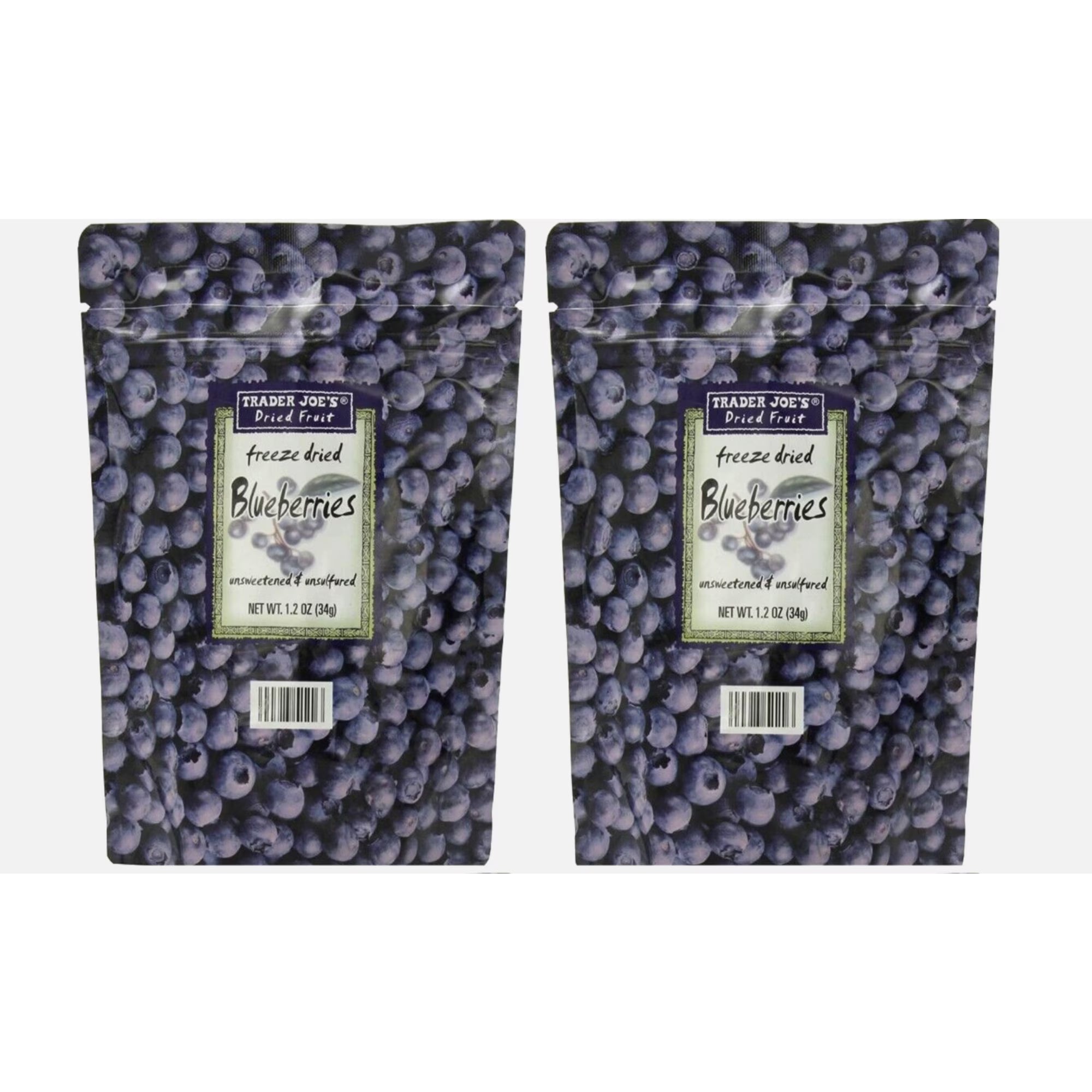 Trader Joe's Freeze Dried Blueberries (Pack of 2)