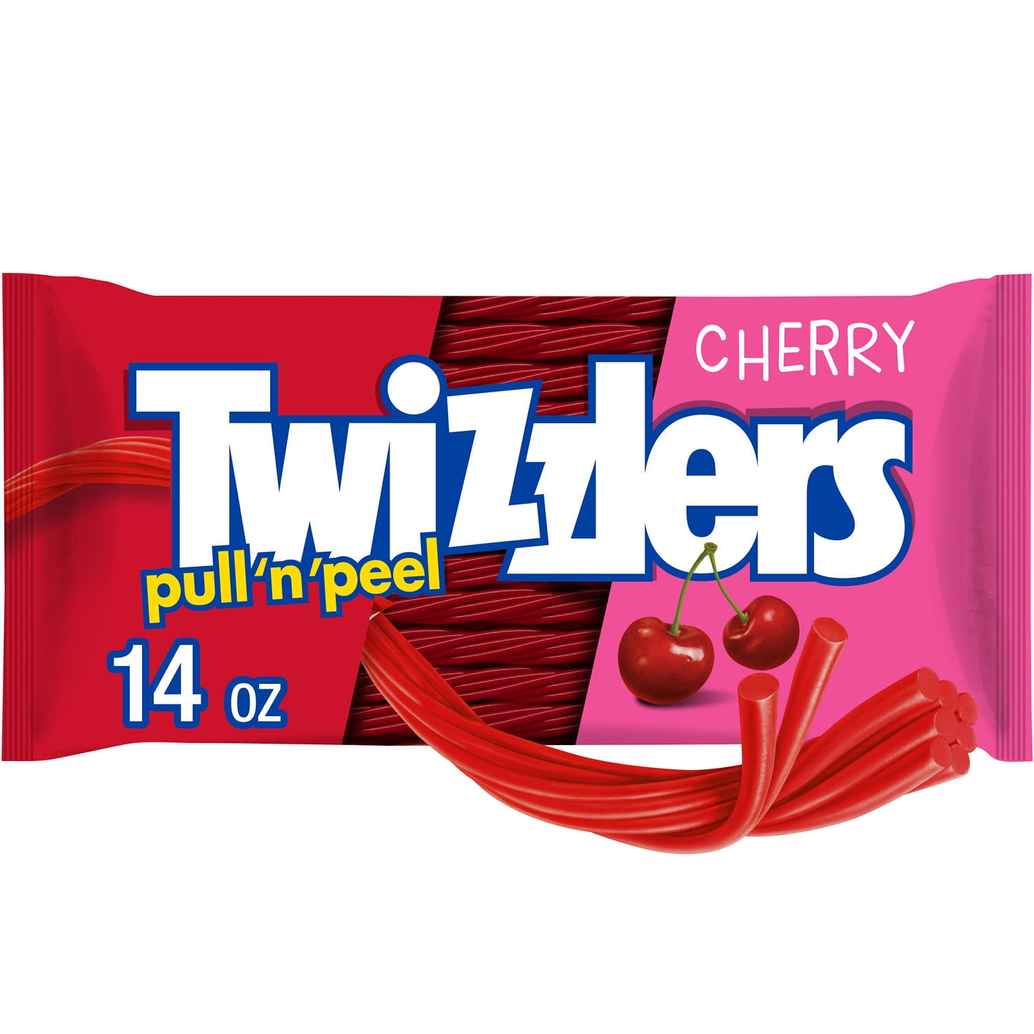 Twizzlers Pull 'N' Peel Cherry Flavored Licorice Style Chewy Candy, Bag 14 oz