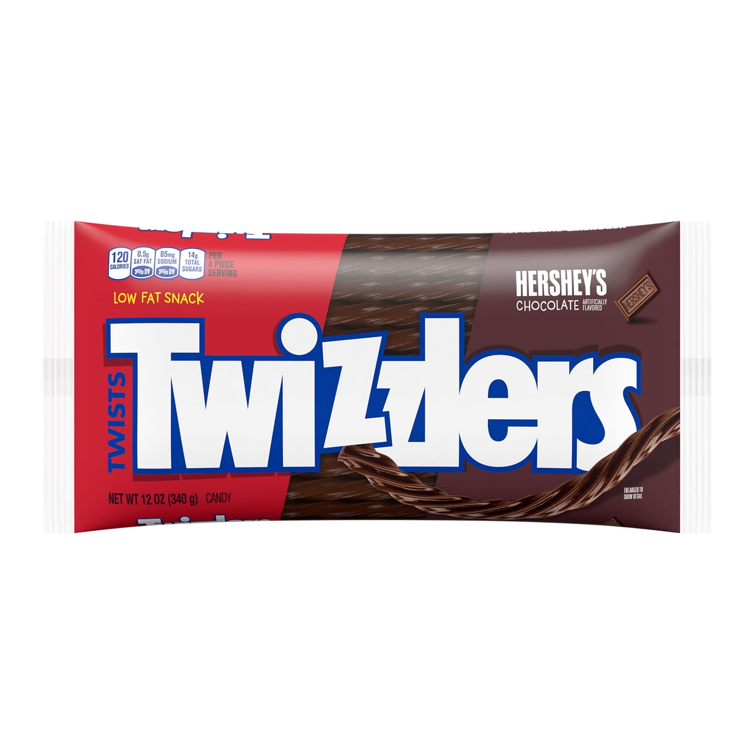 TWIZZLERS Twists HERSHEY'S Chocolate Flavored Licorice Style, Chewy Candy Bag, 12 oz