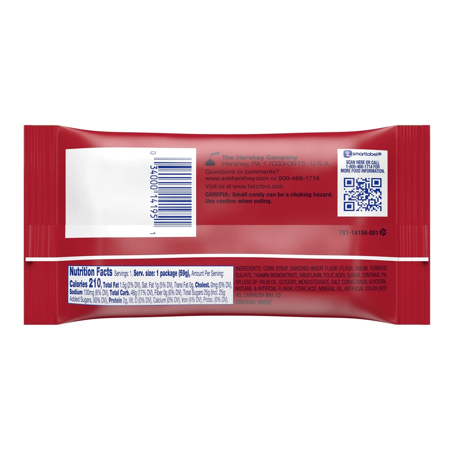 Twizzlers Cherry Flavored Bunnies Easter Candy, Bag 2.1 oz