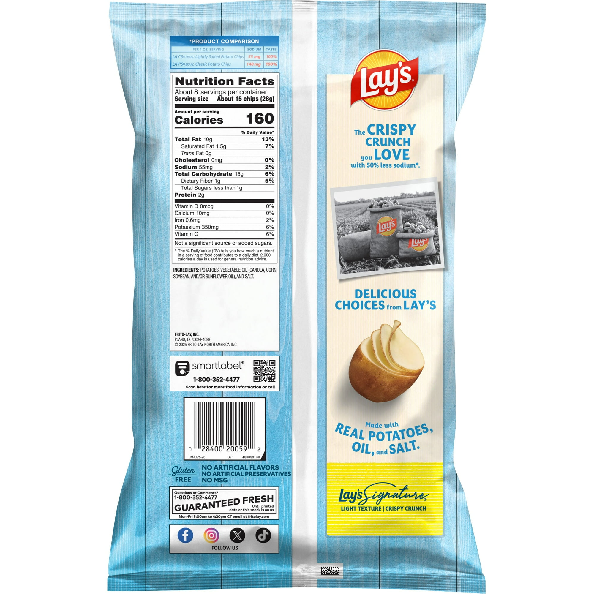 Lay's Classic Lightly Salted Potato Chips, 7.75 Ounce Bag