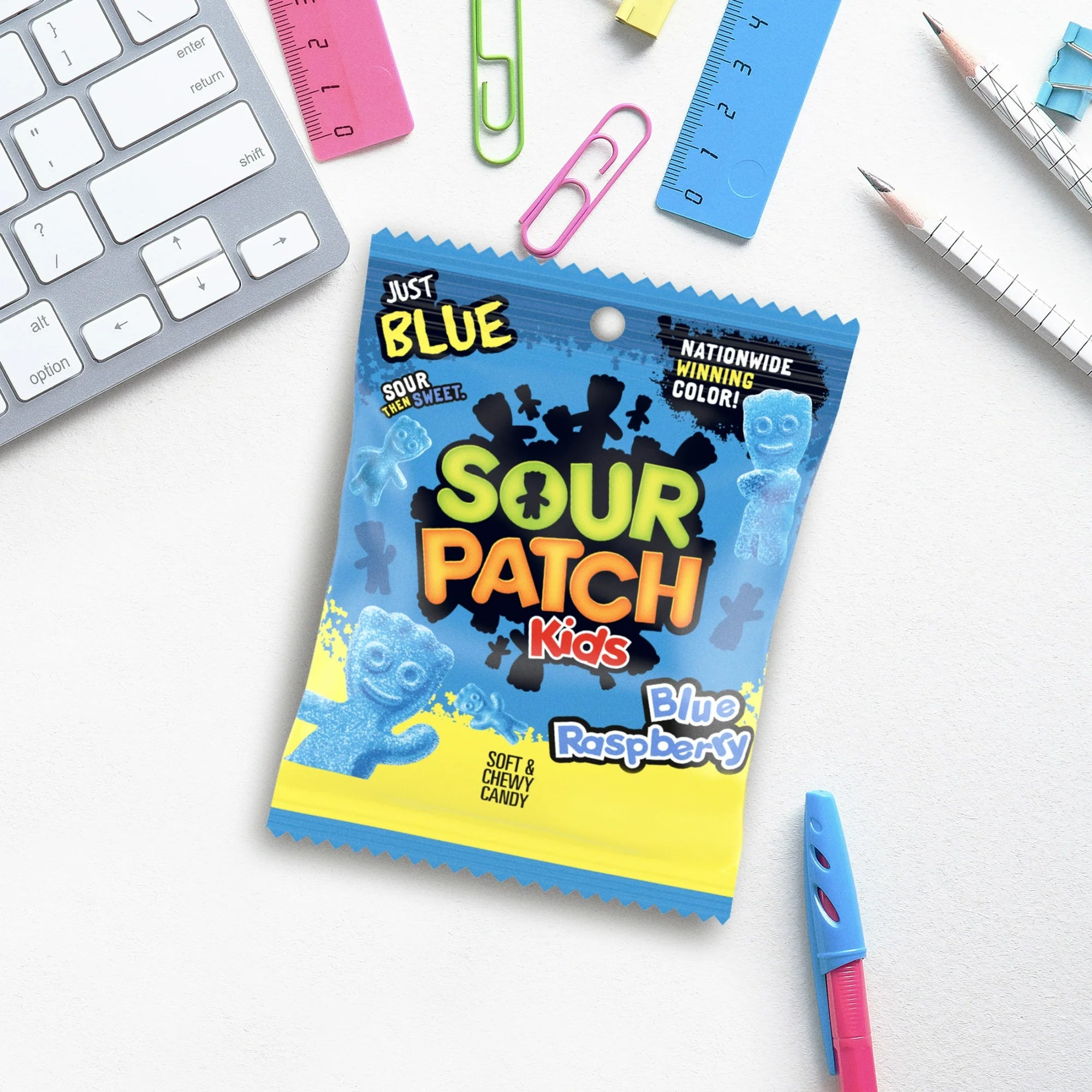 SOUR PATCH KIDS Blue Raspberry Soft & Chewy Candy, 3.6 oz