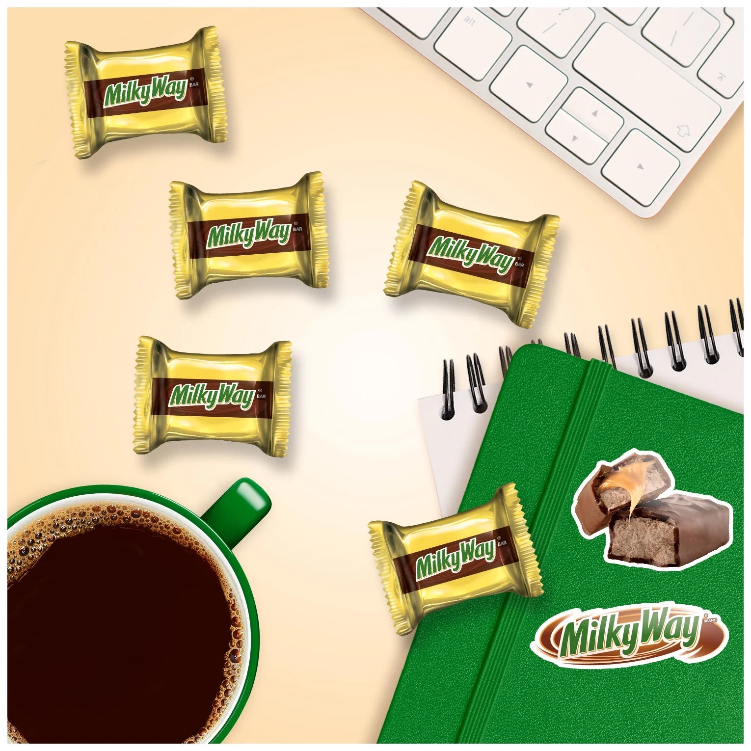 Milky Way (5lb) Miniatures Milk Chocolate Caramel Candy Bars, Individually Wrapped, Bulk 5-Pound Bag