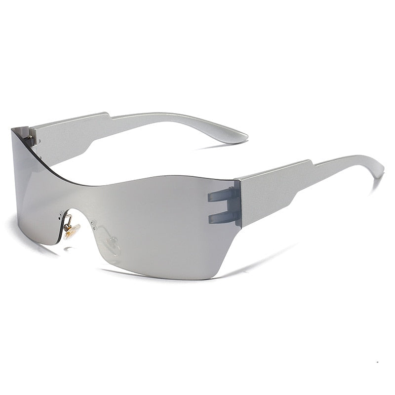 Kardashan Flat Top Shield Fashion Punk Sunglasses Women Y2K Sun Glasses