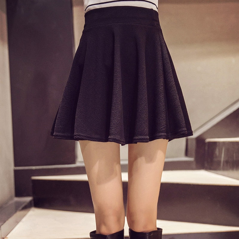 Korean Skirts Fashion Mini Elastic Pleated Skirt