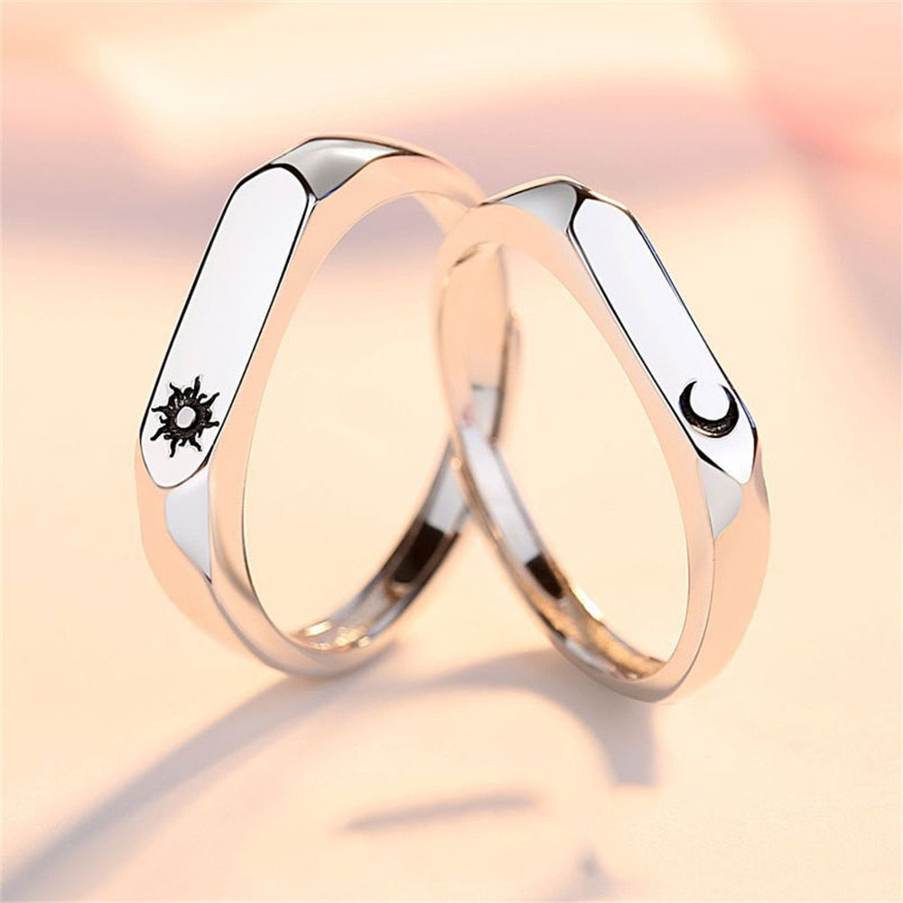 2Pcs Luxury Zircon Heart Couple Ring