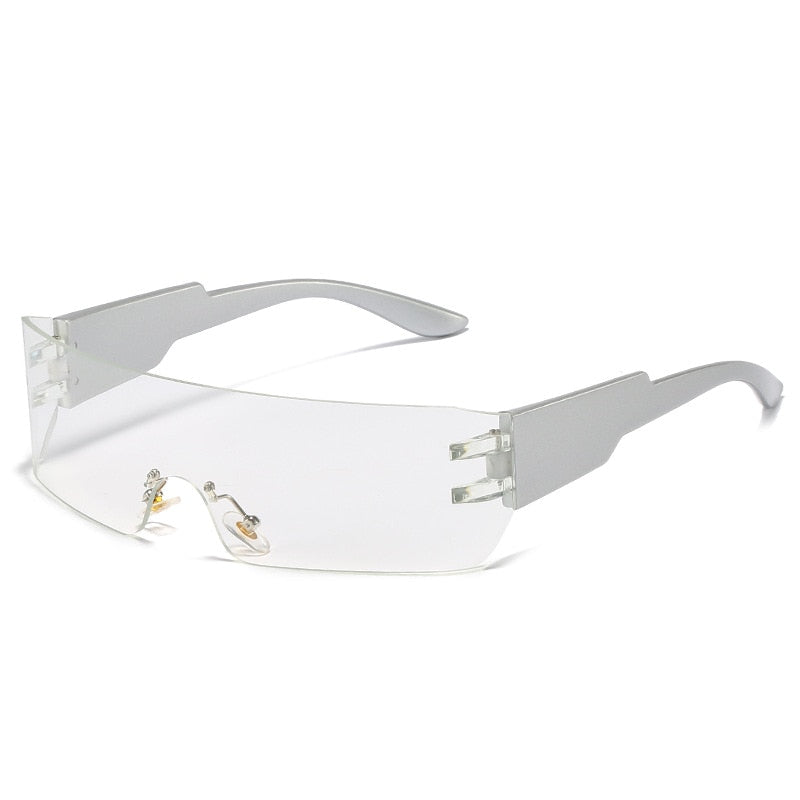 Kardashan Flat Top Shield Fashion Punk Sunglasses Women Y2K Sun Glasses
