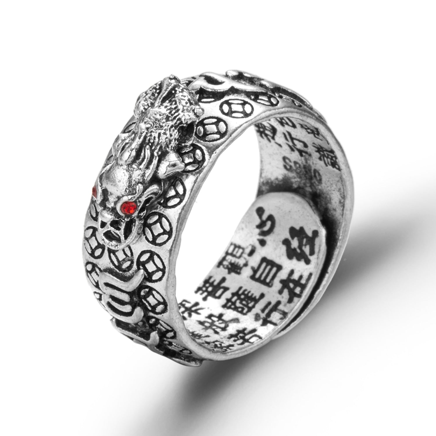 Chinese silver Plated Copper Coins Adjustable Ring