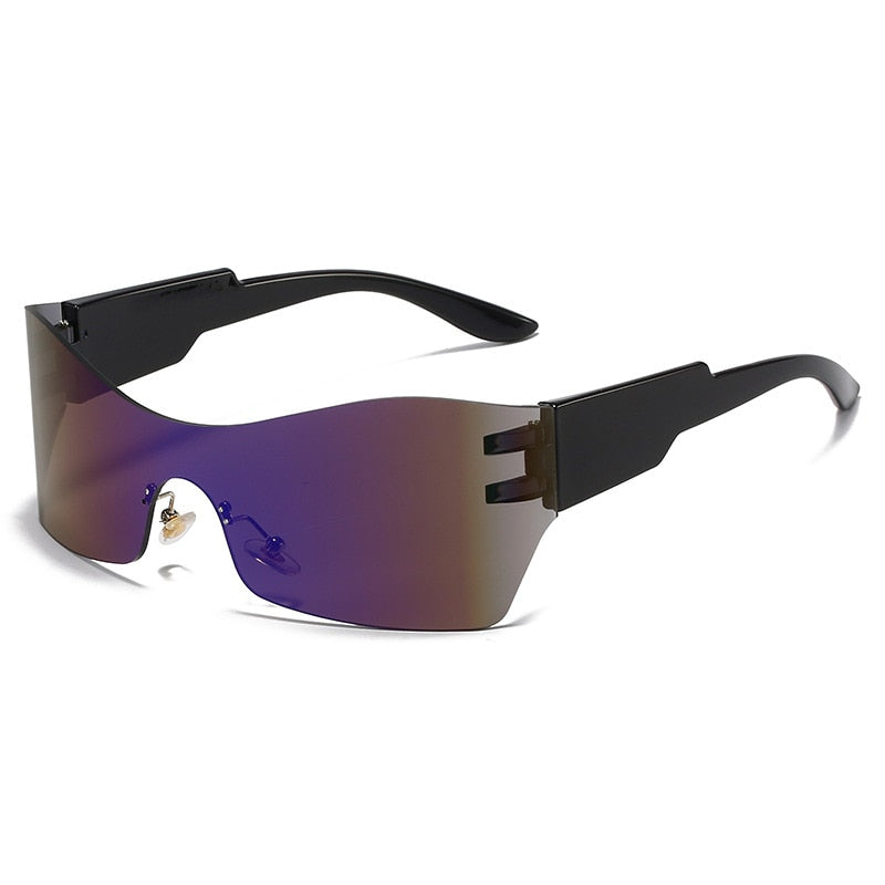 Kardashan Flat Top Shield Fashion Punk Sunglasses Women Y2K Sun Glasses