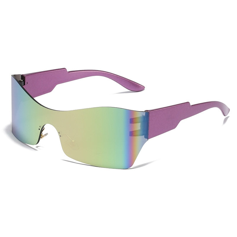Kardashan Flat Top Shield Fashion Punk Sunglasses Women Y2K Sun Glasses