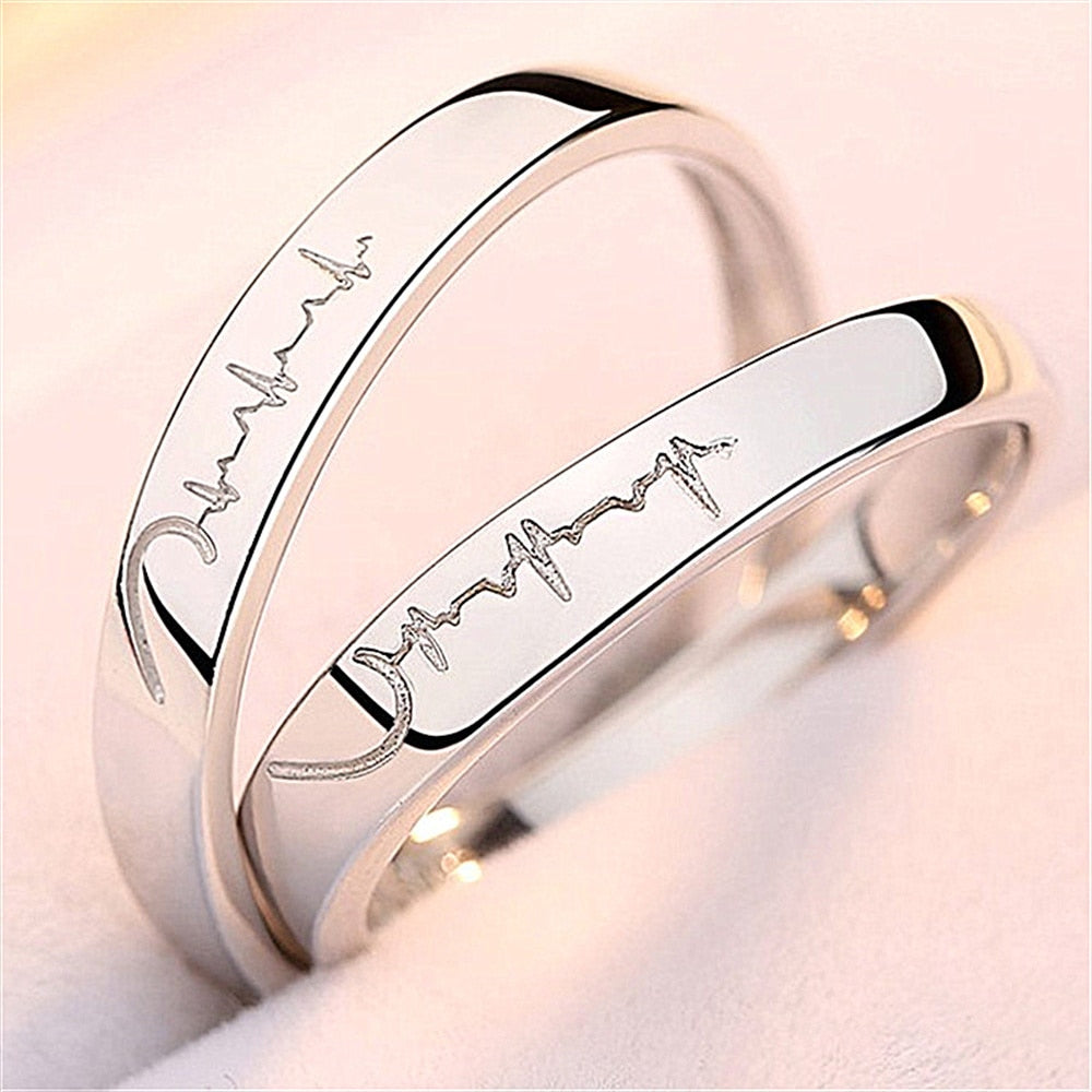 2Pcs Luxury Zircon Heart Couple Ring