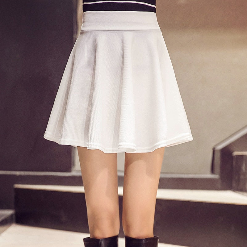 Korean Skirts Fashion Mini Elastic Pleated Skirt