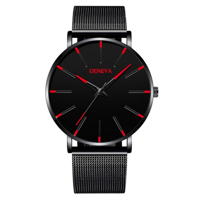 reloj hombre 2022 Watch Men Minimalist Ultra Thin Watches Men's Fashion Stainless Steel Mesh Belt Quartz Watch relogio masculino
