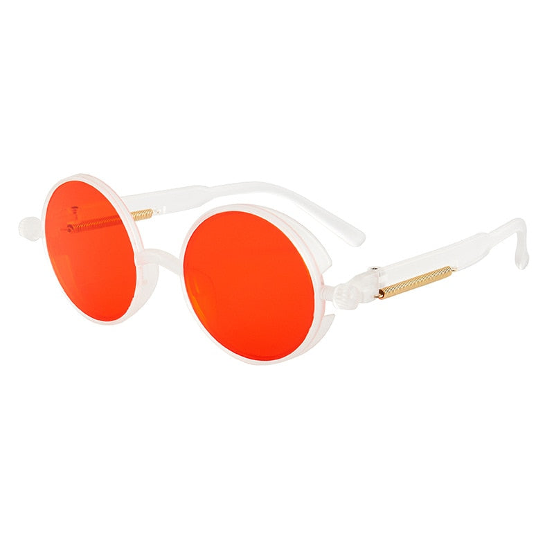 Luxury Classic Gothic Steampunk Round Sunglasses