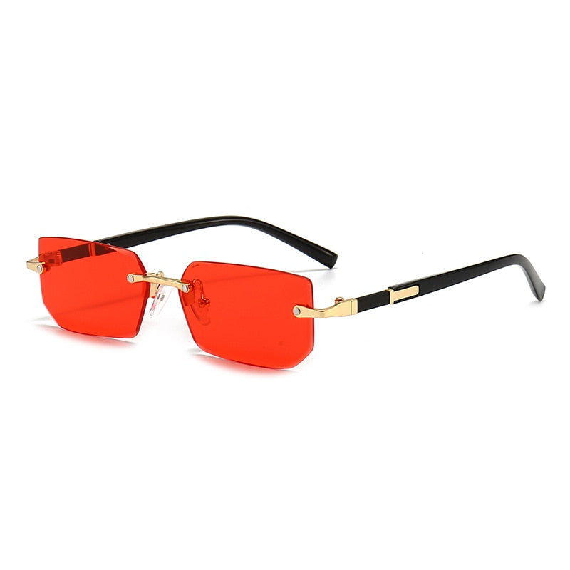 Rimless Rectangle Square Sun Glasses