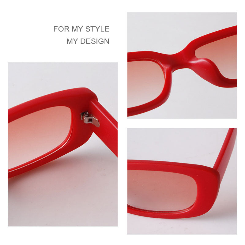 Emosnia Women Man Fashion Small Rectangle Candy Shades Sunglasses