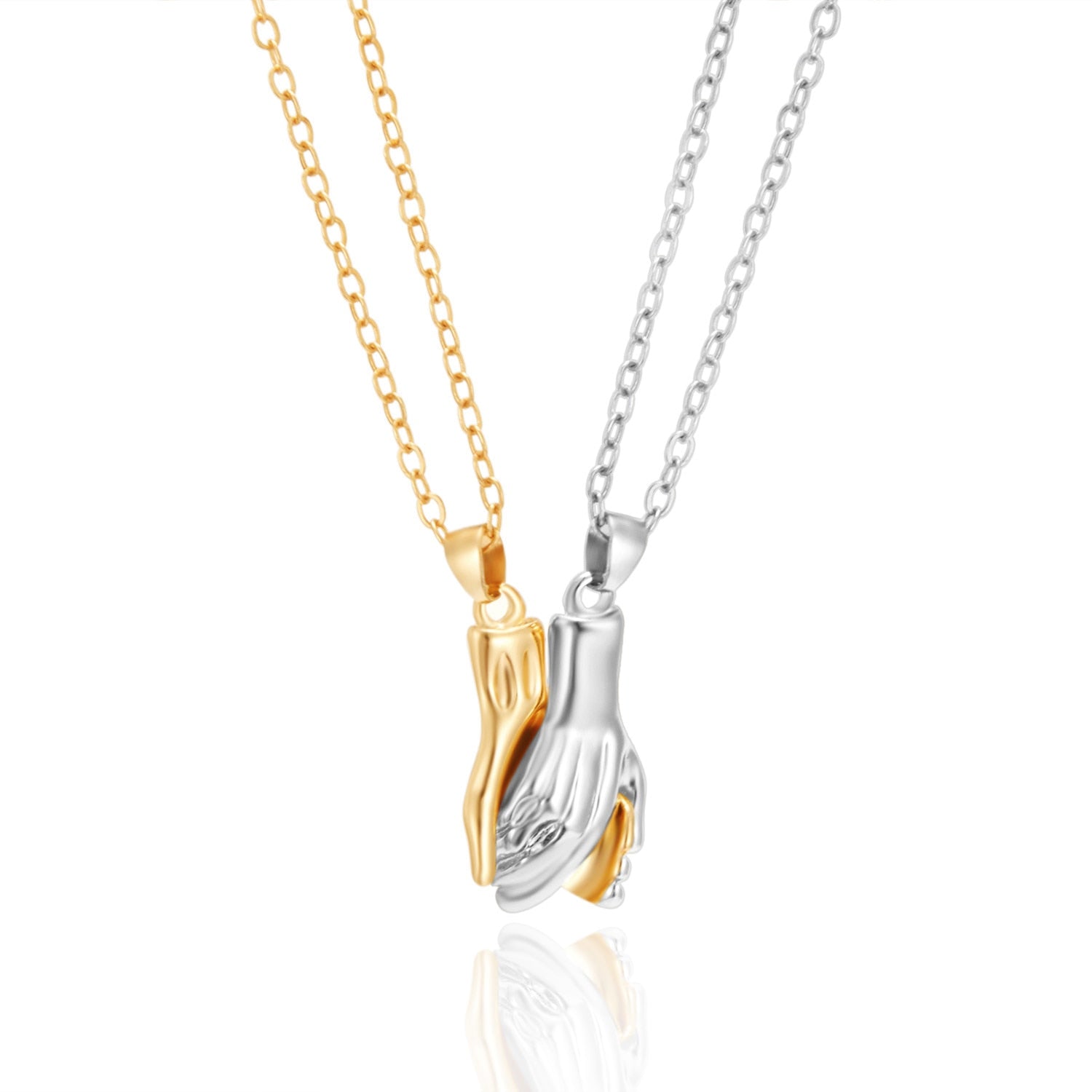 2Pcs Magnetic Heart Couple Necklace