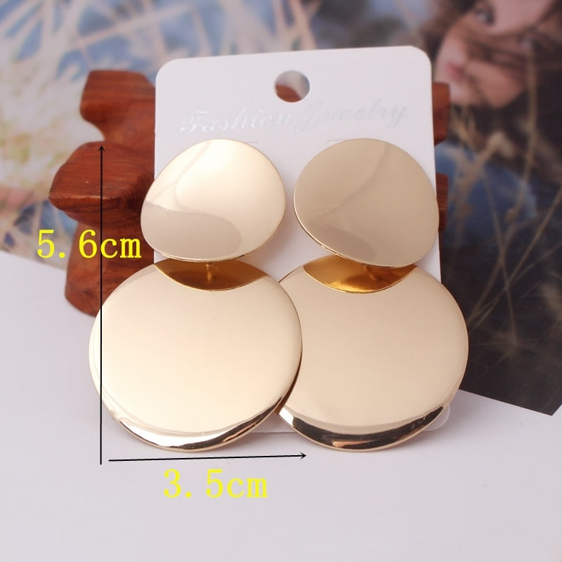 Big Black Flower Hanging Earrings For Women Exaggerated Rock Personality