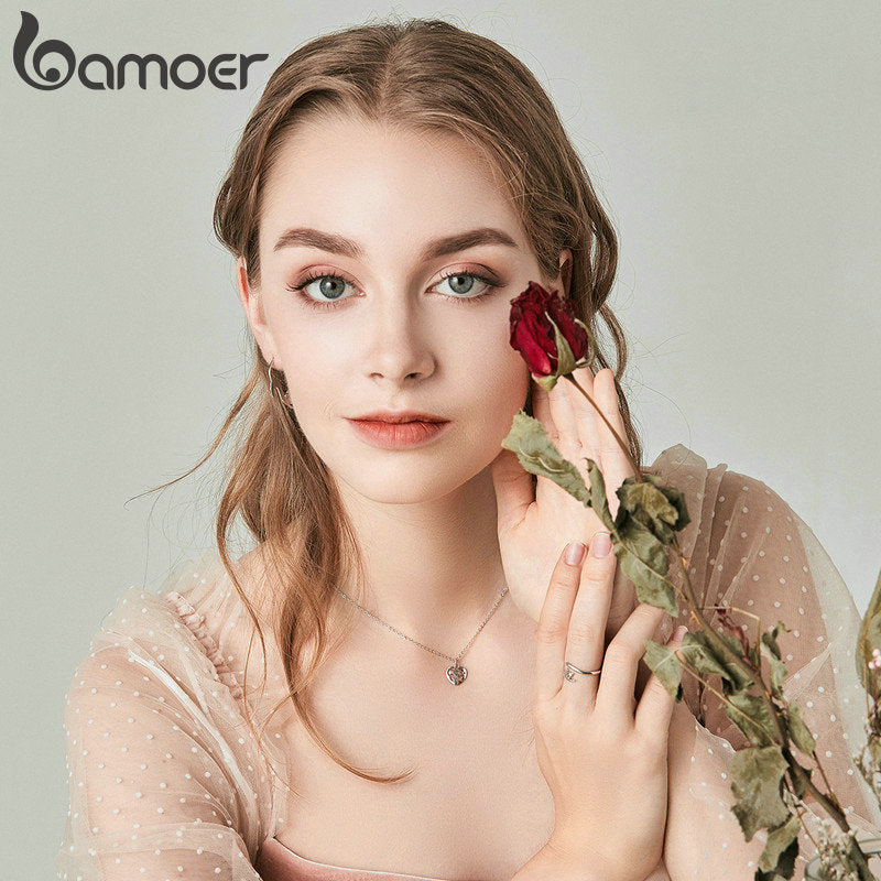 BAMOER 925 Sterling Silver Sticky Cat with Long Tail Finger Ring