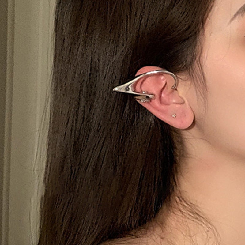 Minimalist Fashion Cartilage Hoop Earrings fake piercing Clip Unisex