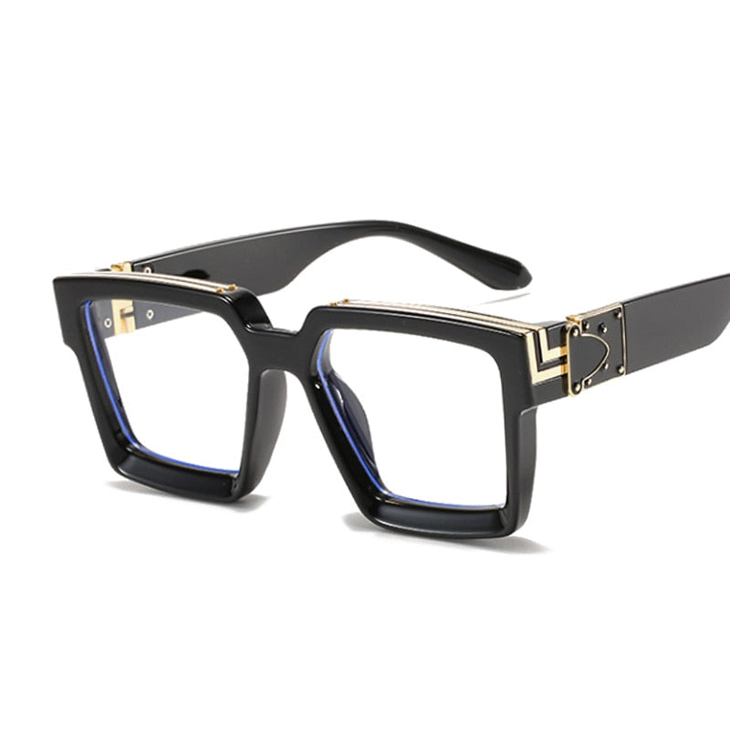 Vintage Square Man Woman Gradient Big Frame Sunglasses