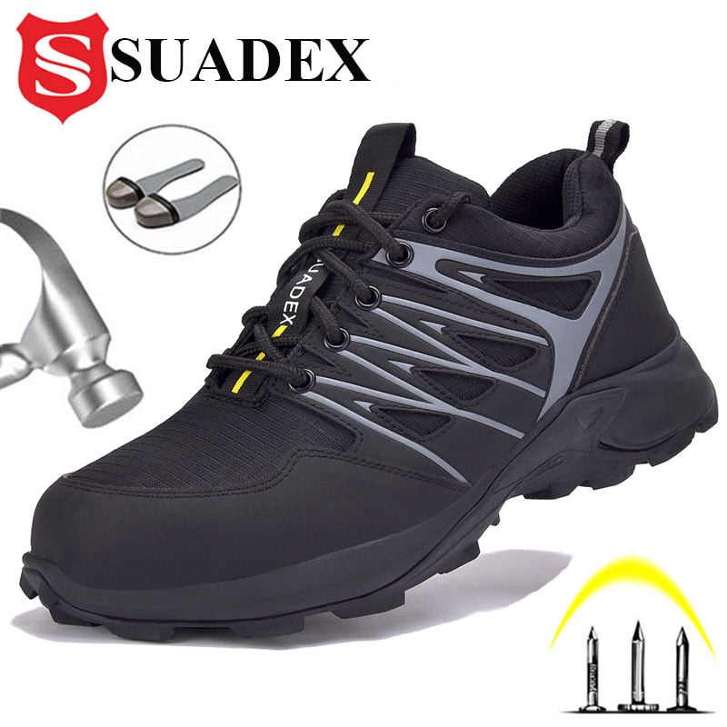 SUADEX 2022 New Men's Work Shoes Safety Shoes Boot Steel Toe Cap Anti-Smashing Anti-Piercing Outdoor Sporty Protective Sneakers