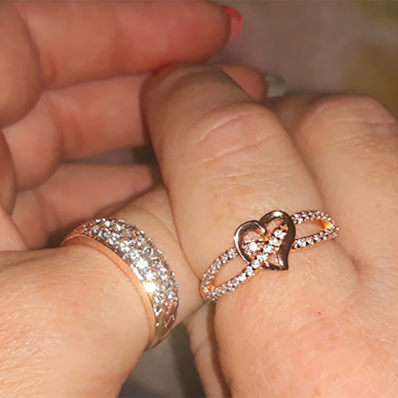 Couple Infinity Love Rings For Women Double Color Dainty