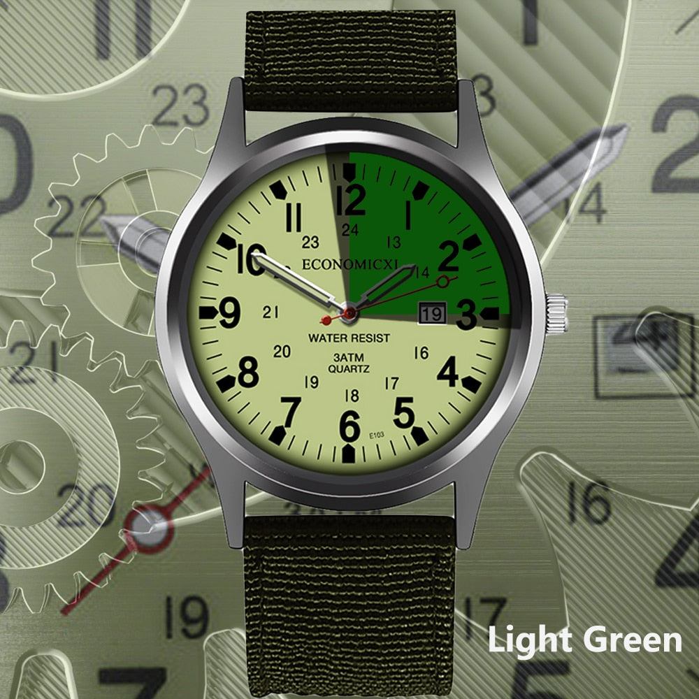Luminous Luxury Military Quartz Wristwatch Men Casual Nylon Watch