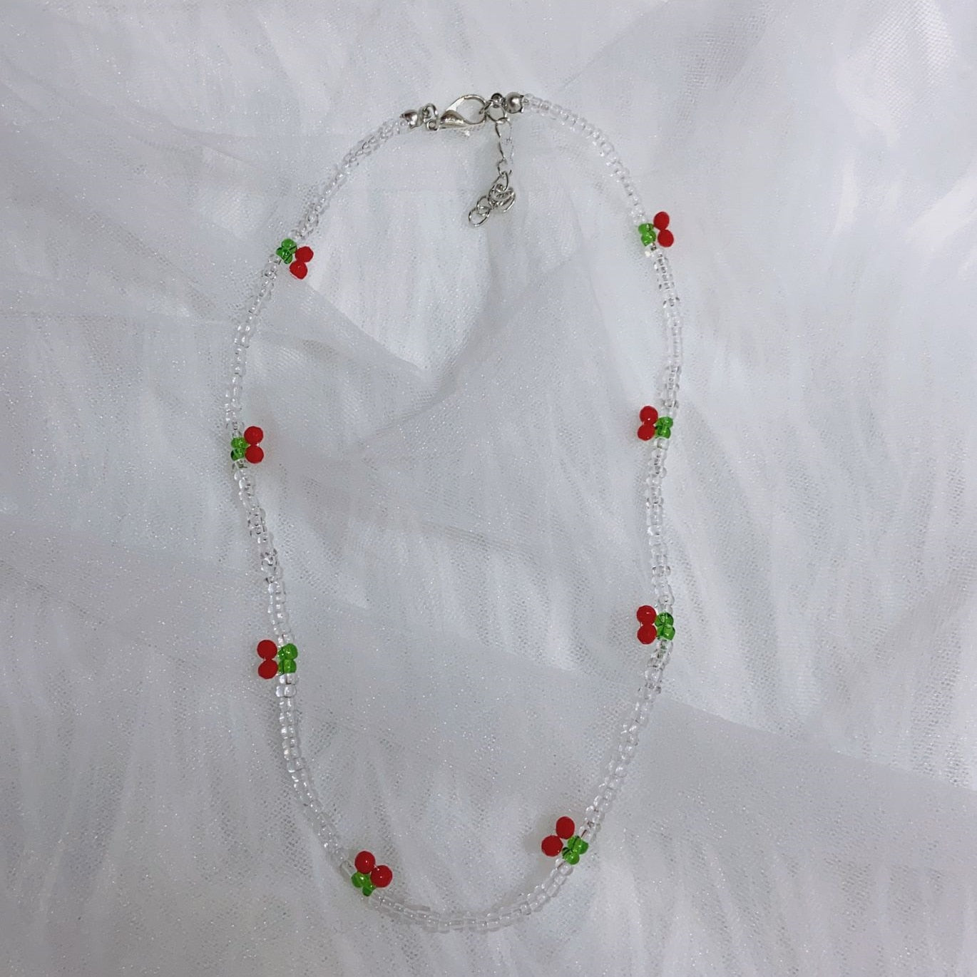 Donarsei Bohemia Beaded Red Cherry Necklace