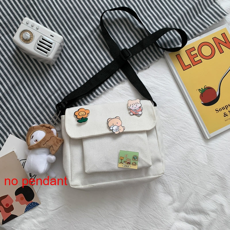 Women Canvas Flap-bag Handbag