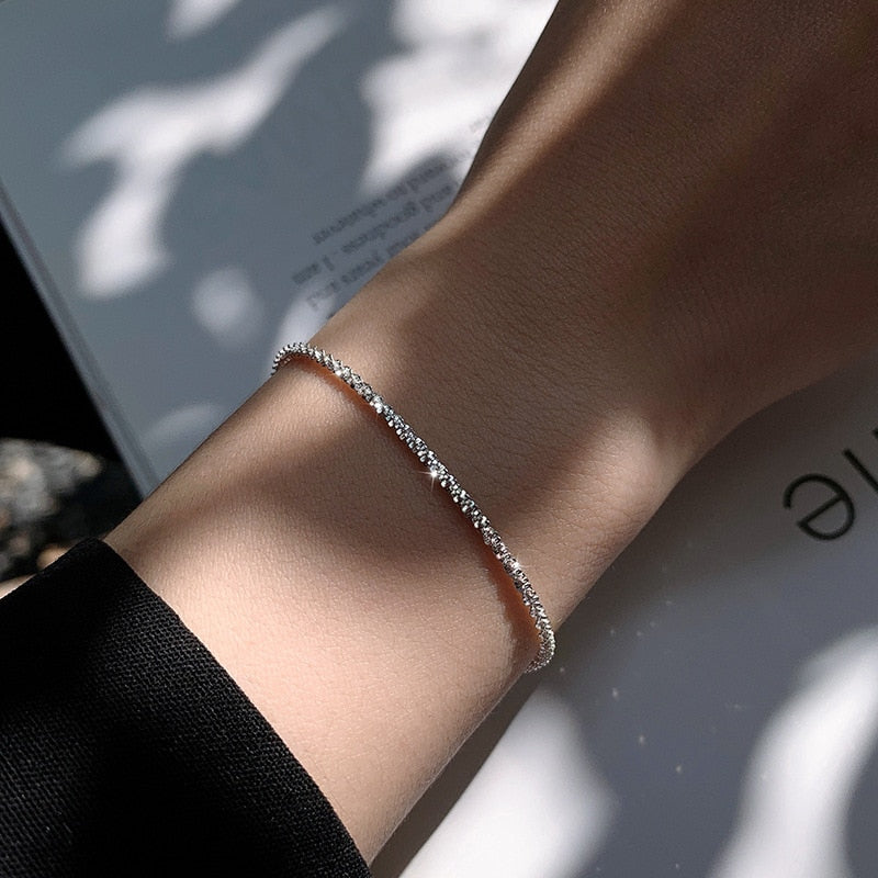 New 925 Sterling Silver 1.5mm Shiny Bracelet - Jeglowstore