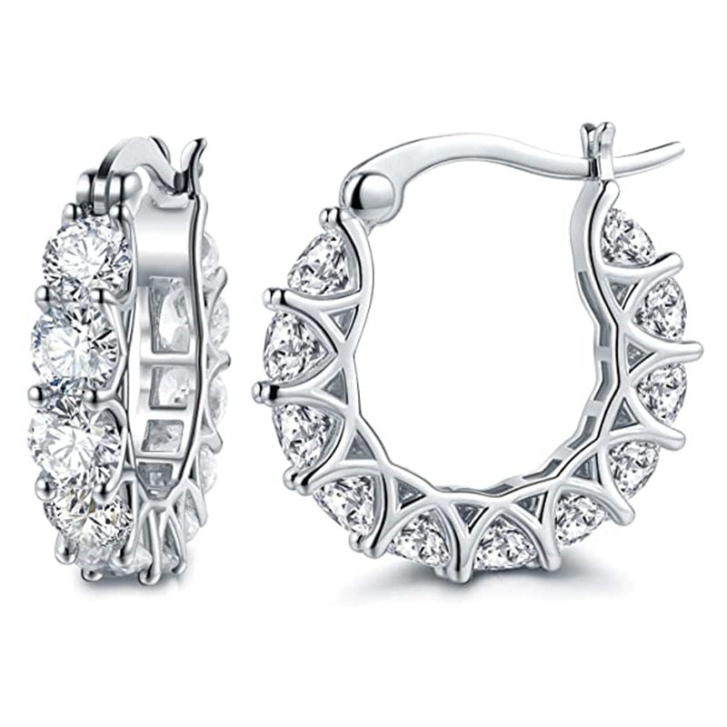 Huitan High Quality Cubic Zirconia Hoop Earrings