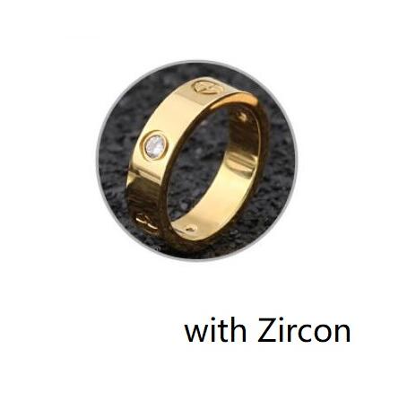 Trendy CZ Crystal Stainless Steel Rose Gold Color Love Ring