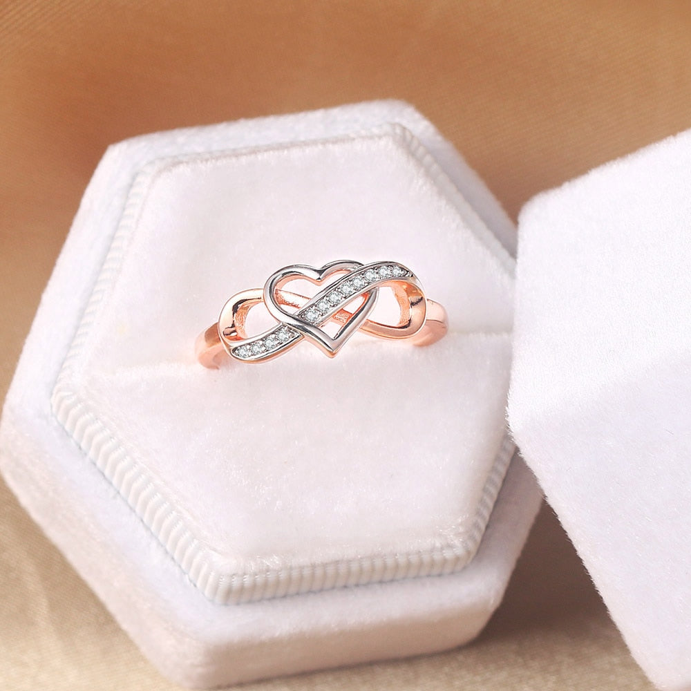 Couple Infinity Love Rings For Women Double Color Dainty