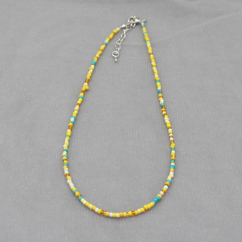 Simple Colorful Seed Beads Strand Choker Necklace