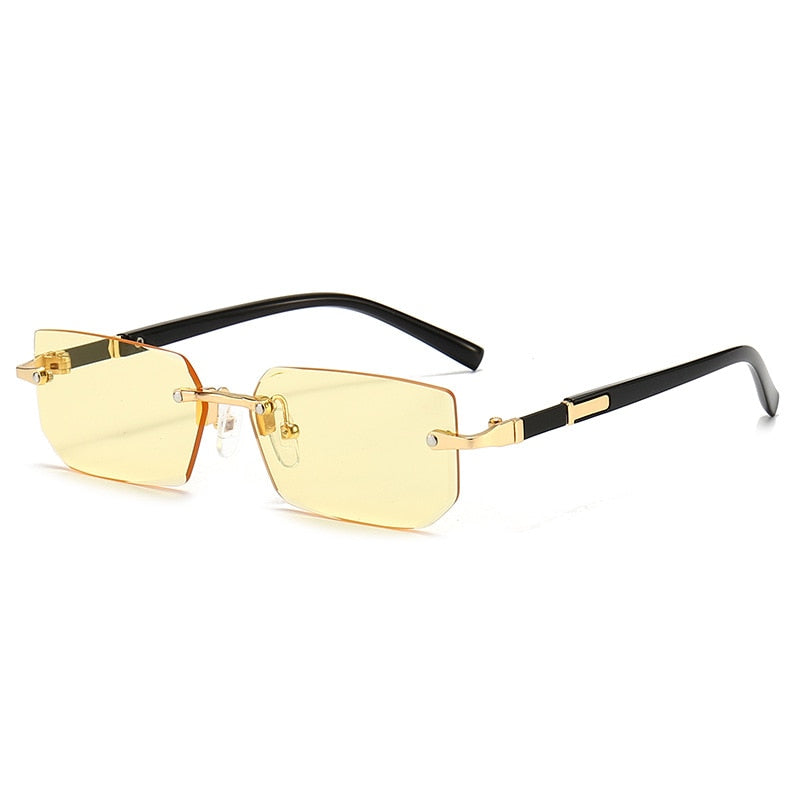 Rimless Rectangle Square Sun Glasses