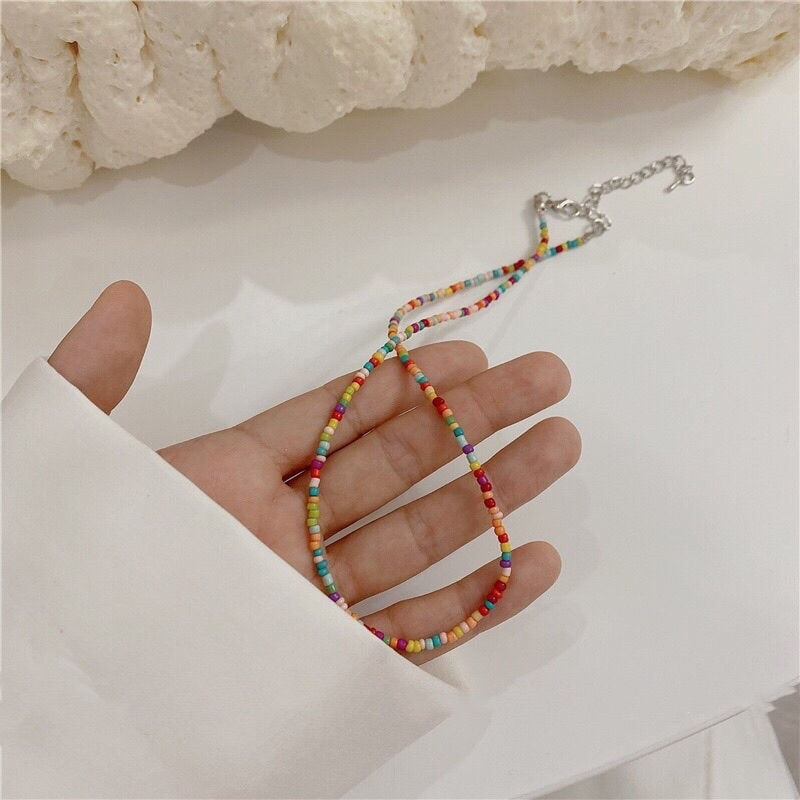 Donarsei Bohemia Beaded Red Cherry Necklace