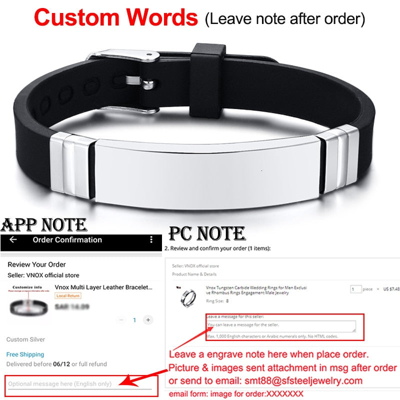 Personalize Engrave Service Stainless Steel ID Tag Unisex