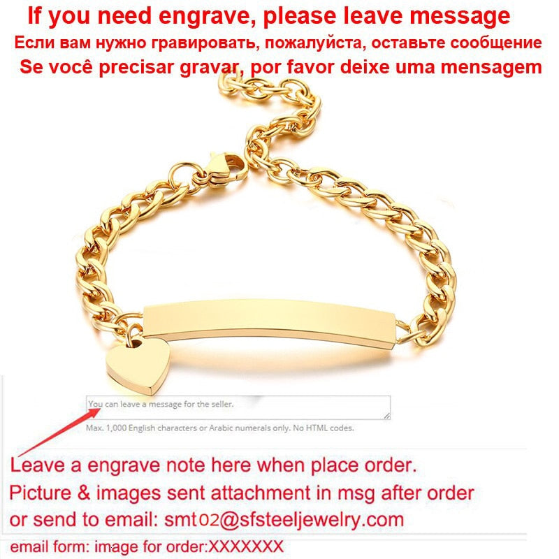 Personalize Baby Name Chain Smooth Bangle Link Gold Tone Bracelet