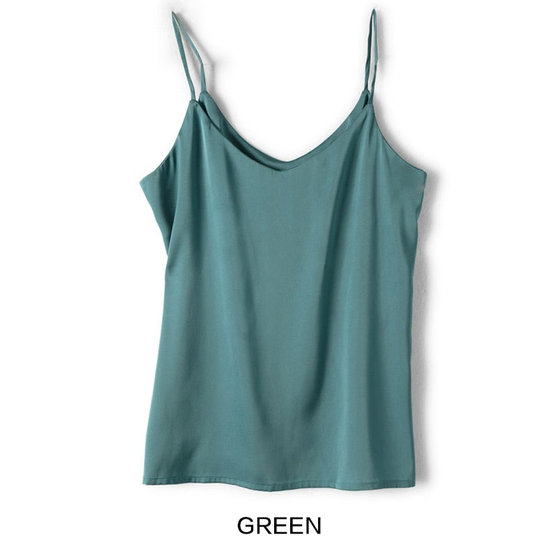 V-neck Satin Beauty Back Off-shoulder Camisole Women