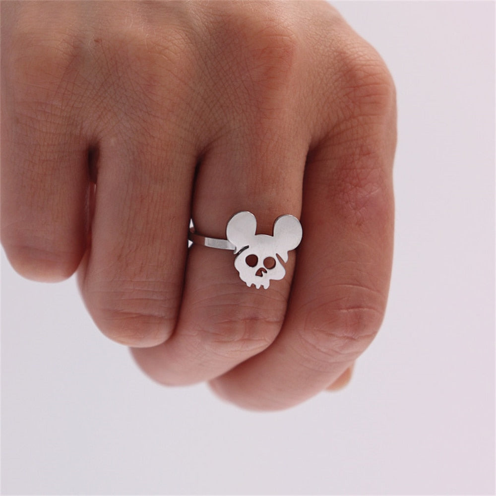 Tropical Leaf Gold Palm Leaf Stainless Steel Rings