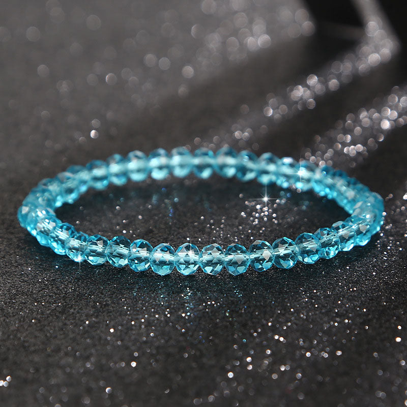 Fashion Shiny Stone Beads Elasticity Rope Strand Bracelet