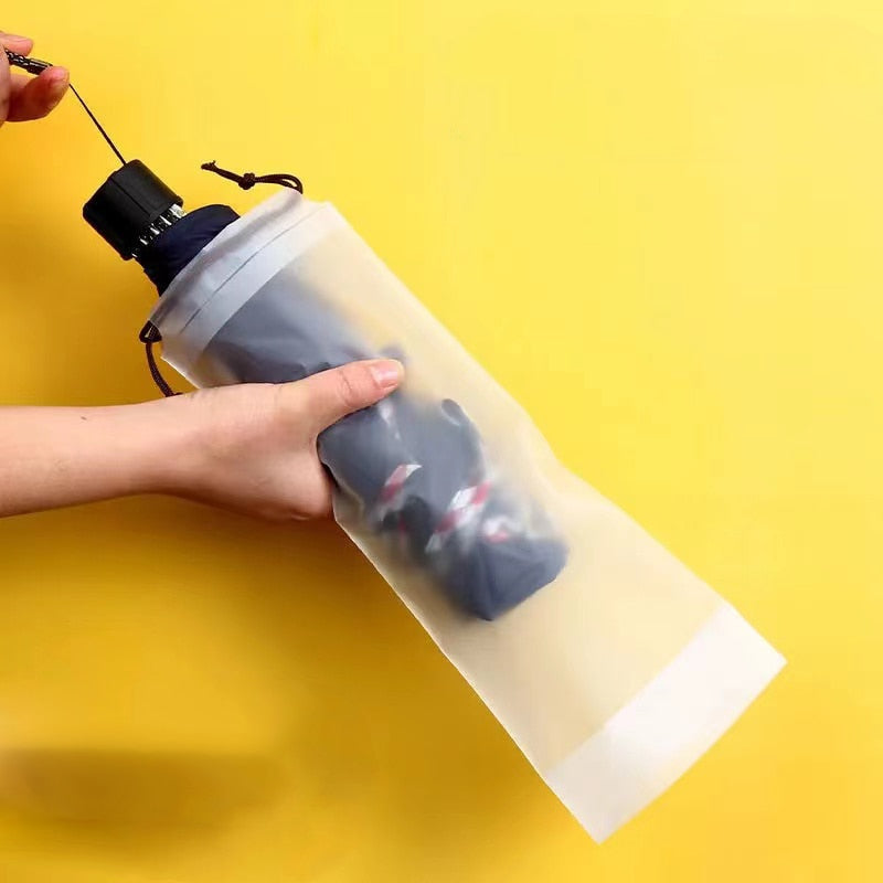 Matte Translucent Plastic Bag Umbrella Reusable Portable Storage Bag