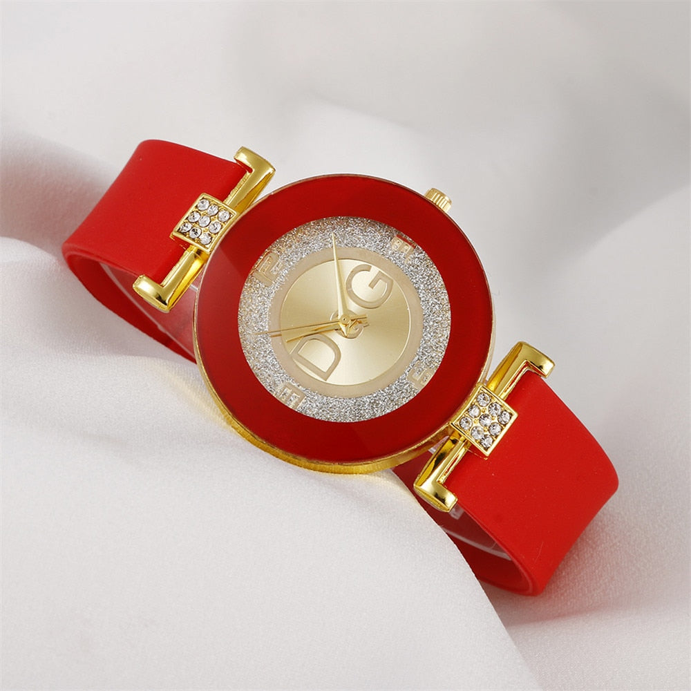 Minimalist Design Big Dial Silicone Strap Wristwatch