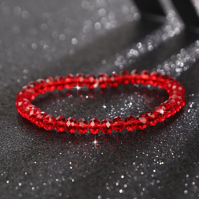 Fashion Shiny Stone Beads Elasticity Rope Strand Bracelet