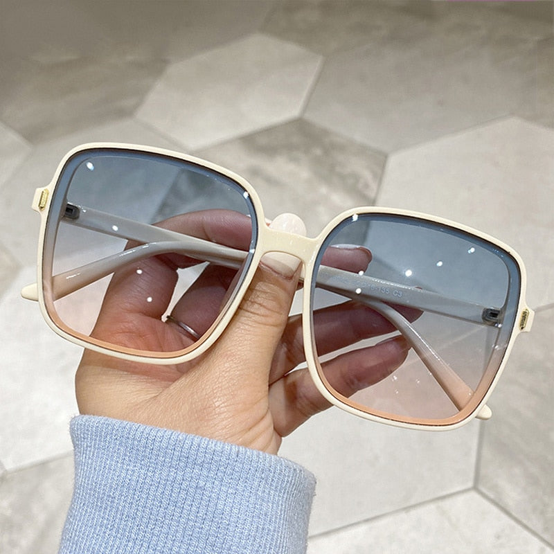 Retro Vintage Gradient Fashion Designer Square Sunglasses